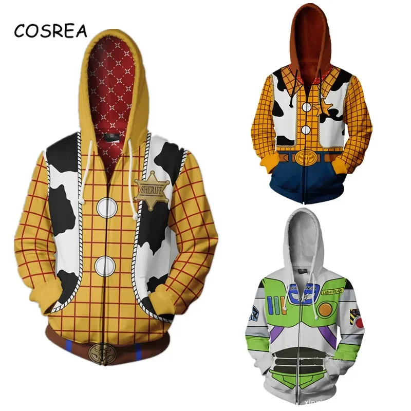 Toy cosplay story costume anime toy hoodies sweatshirts story adult kids 3D printing zipper hooded sweater casual fashion New