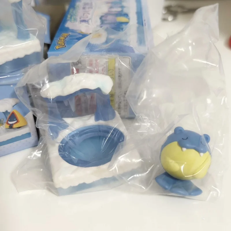 New Re-Ment Pokemon World Series 3: Frozen Snowfield Figure Anime Pikachu Vulpix Glaceon Cubchoo Spheal Figurine Doll Gifts