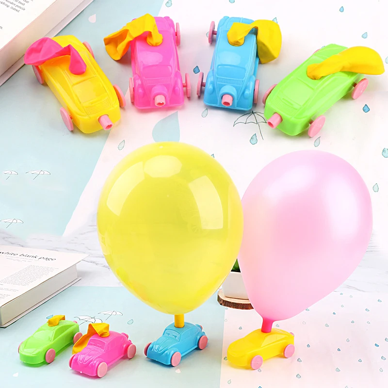 1~10 Stück Ballon-Rückstoßauto, wissenschaftliches Experiment, pädagogische Requisiten für Geburtstagsfeiern, DIY, Pinata-Füller, Goodie Bag TMZ – Detail 3