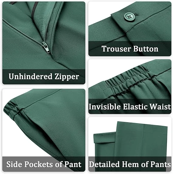 Tesco Traje de 2 piezas personalizado para mujer, conjunto de chaqueta y pantalones con 2 botones para trabajo de negocios y oficina