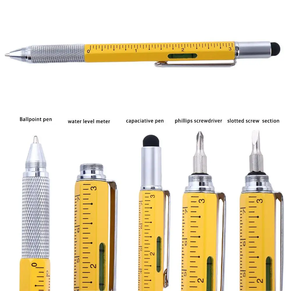 Touch Screen Pen com Escala Flat-Blade Chave De Fenda, Ferramenta Do Telefone Móvel, Cruz Chave De Fenda, Caneta Esferográfica Capacitiva