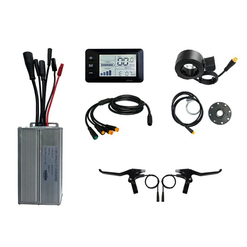 36V 48V 1000W E-Bike 30A Sine Wave Brushless Controller With GD01 Display E-Bike Light Display