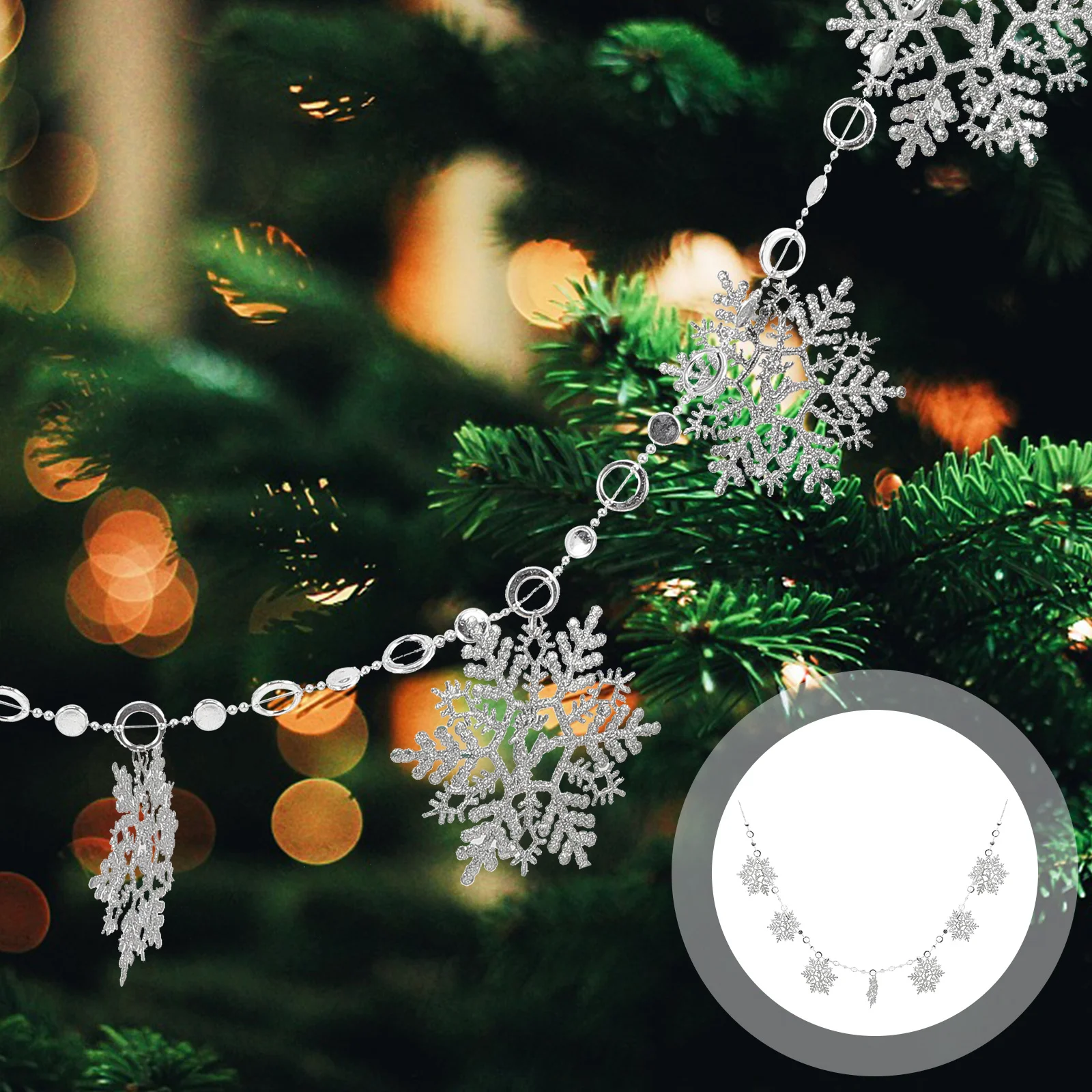 

2Pcs Xmas Snowflake Hanging Pendants Decorative Snowflake Ornaments Christmas Tree Decor Indoor Outdoor Holiday Decoration