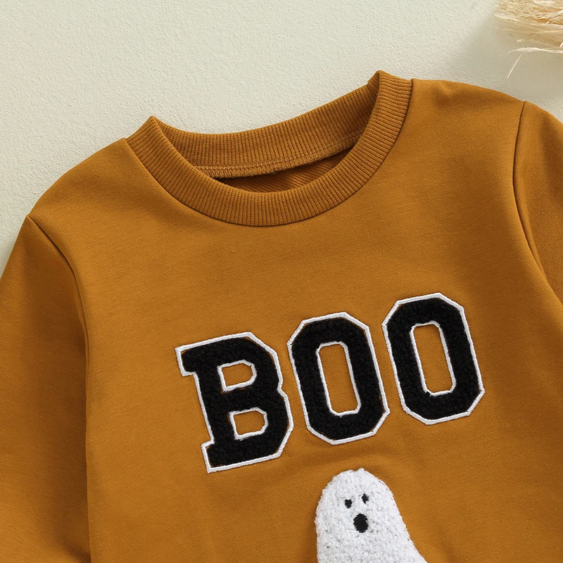 2024-06-03 Lioraitiin Halloween Infant Baby Boys Girls Casual Bodysuit Long Sleeve Letter Embroidery Sweatshirt Jumpsuit Clothes