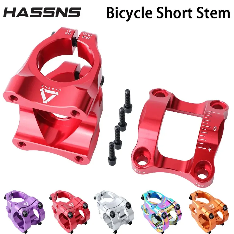 

HASSNS HA31 Mountain Bike Stem 35mm Road Bicycle Short Power Mtb Power Stem Rod Handlebar Table Adjustable Riser 31 8 Cycling