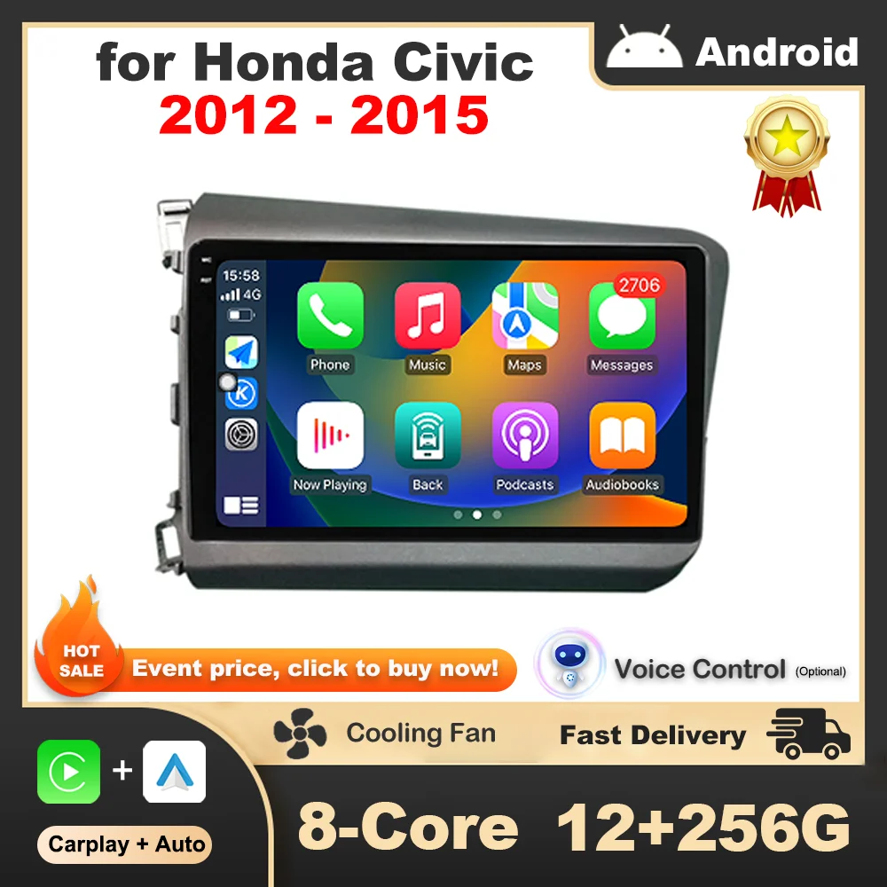 

9 '' for Honda Civic 2012 2013 2014 2015 Car Radio Audio Multimedia Player GPS Navigation Android Intelligent System Bluetooth