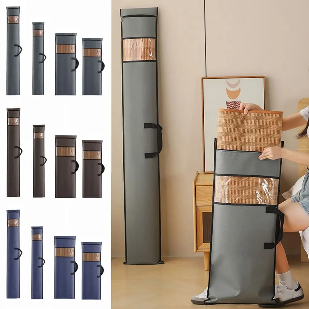 

Portable Mat Storage Bag Clear Window Dust-proof Mat Folding Dust Cover with Handle Double Zipper Summer Mat Organizer