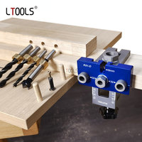 Dowel Jig Kit Adjustable Pocket Hole Jig 6/8/10/15mm Drill Bit for Drilling Vertical Hole Punch DIY Furniture Woodworking Tools