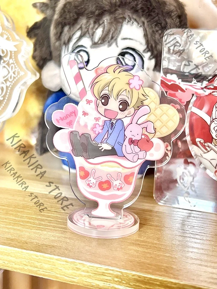 Club de presentador de la escuela secundaria Ouran 	 Suou Tamaki Ootori Kyouya Cosplay placa de pie adornos oficiales soporte acrílico genuino decoración de letrero