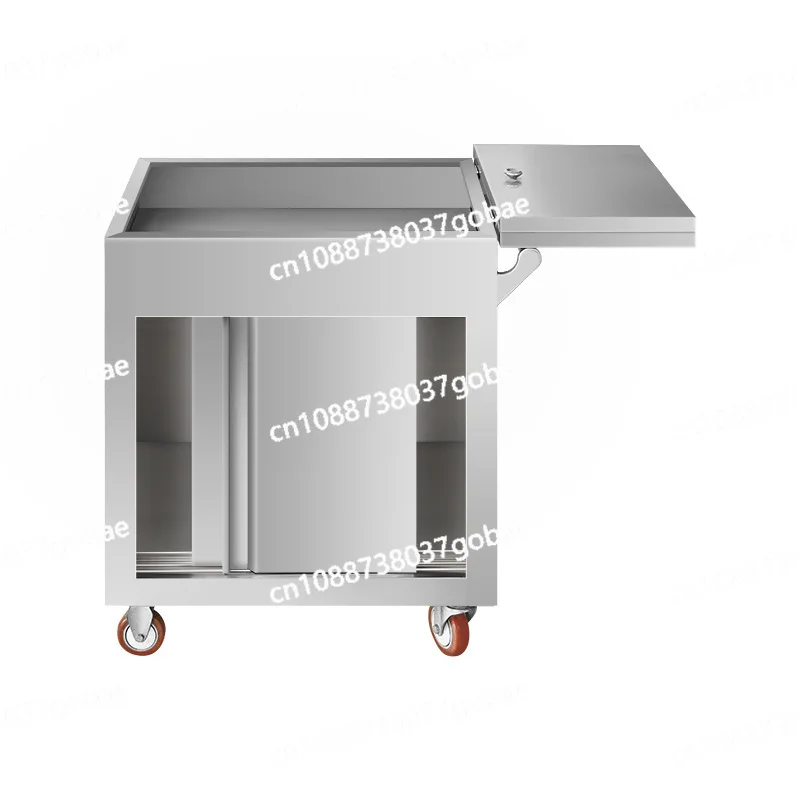 

Stainless steel seasoning truck with wheels movable multi-functional rack