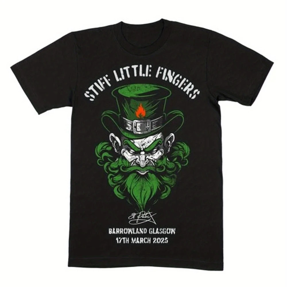 Men'S Stiff Little Fingers and Barrowland Graphic T-Shirt Showcasing Irish Pub-Inspired Design Relaxed Crew Neck Ideal for Fans