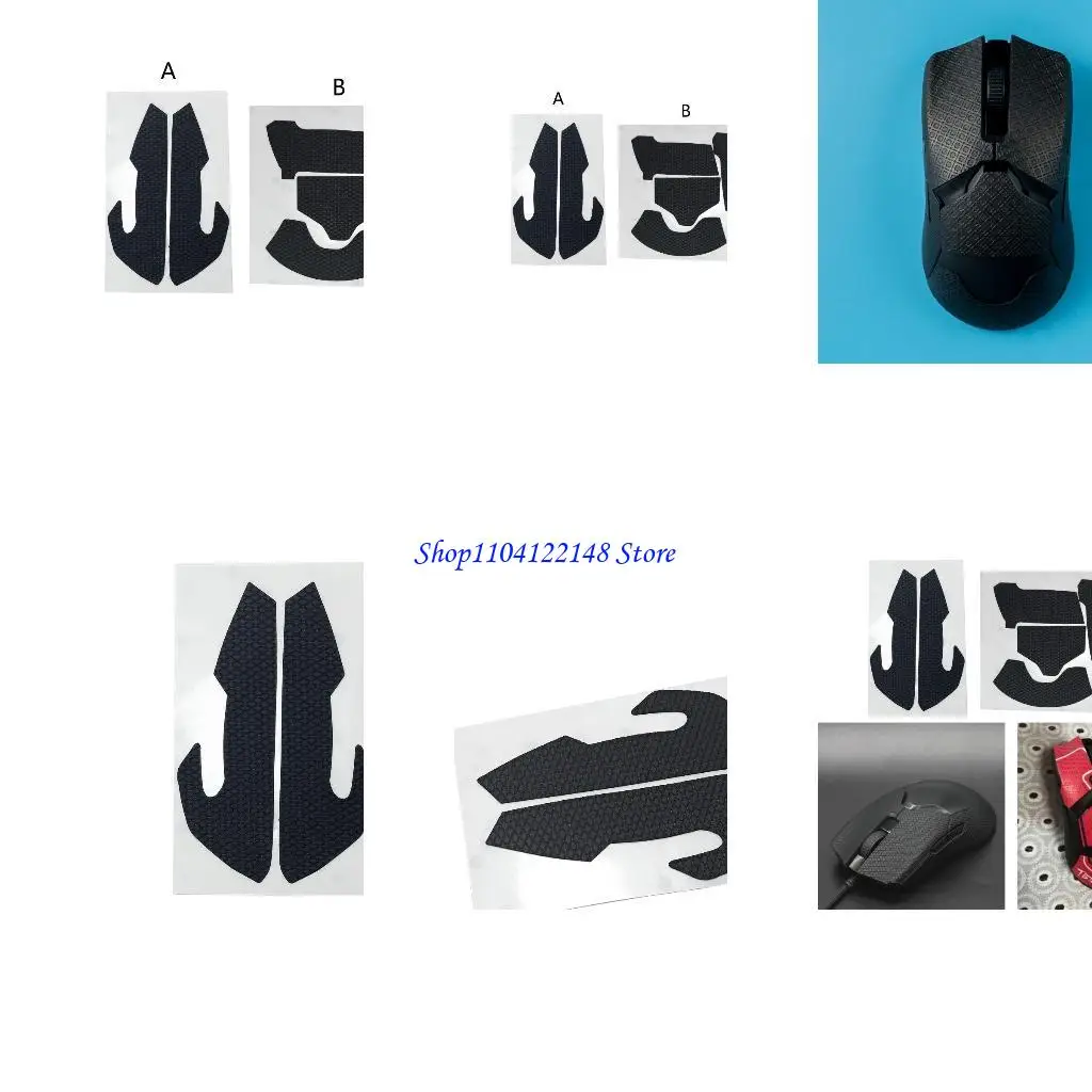 

P9FA 1 Set Mouse Skin Mouse Side Pads Left Right Button Stickers for Viper Mice