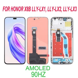 AMOLED 90HZ For Honor X8B LLY-LX1 LLY-LX2 LLY-LX3 LCD Display Touch Screen Digitizer Assembly Parts