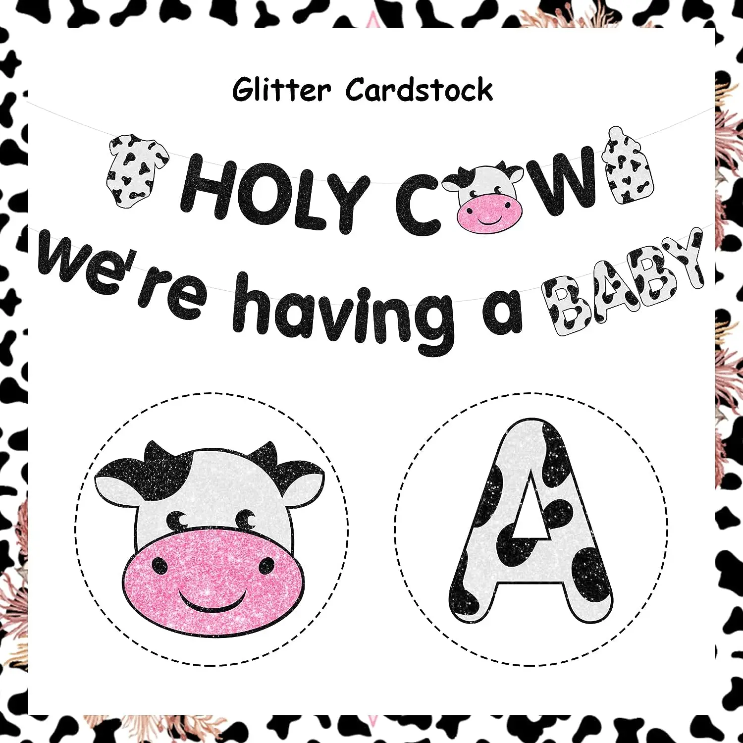 Holy Cow Baby Shower Decorations Holy Cow We’re Having A Baby Banner for Boys and Girls Farm Cow Theme Baby Shower Supplies