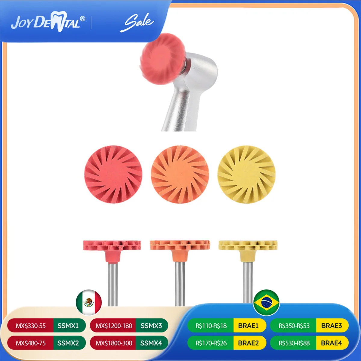 

6PCS JOYDENTAL Dental Composite Polishing Disc Wheel Kit Dental Rotary Grinding And Polishing Instruments Ceramic Polishing Kit