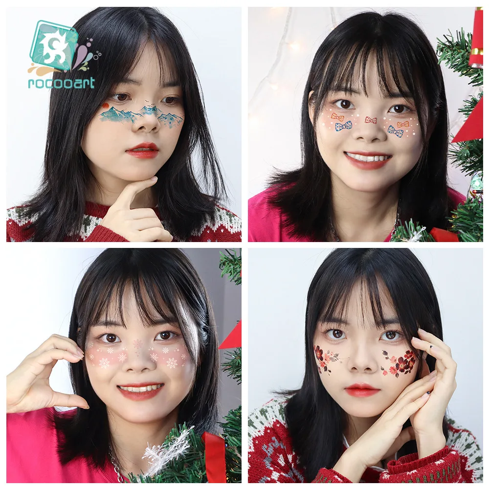 ملصق وشم مؤقت مضاد للمياه على شكل فراشة وزهرة وجه وشم مزيف وشم فلاش فن الجسم للنساء والرجال