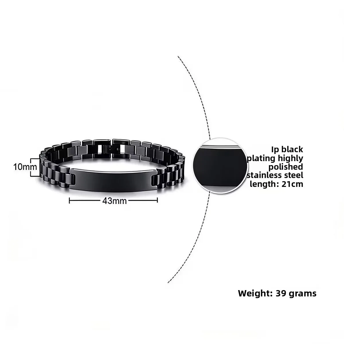 NEIGHBORHOOD Titanstahl-Armband, Trendiges Cooles Accessoire für den Alltag, Unisex-Armband im Paarstil – Detail 4