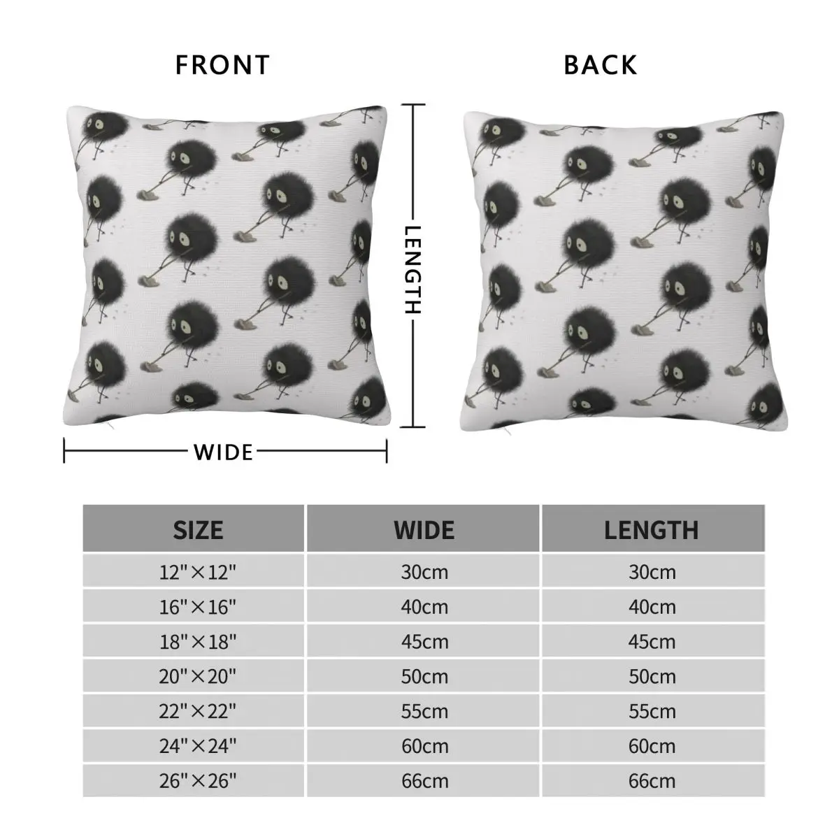 Susuwatari - Cute Soot Sprite A Pillow Case