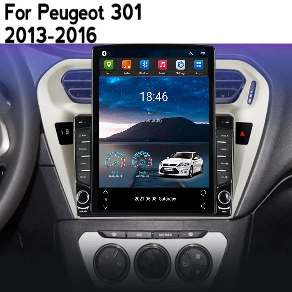 أندرويد 14 راديو السيارة لبيجو 301 سيتروين إليزيه 2013 2014 2015 2016 2017 2018 مشغل وسائط متعددة ستيريو Carplay 2din الصوت BT
