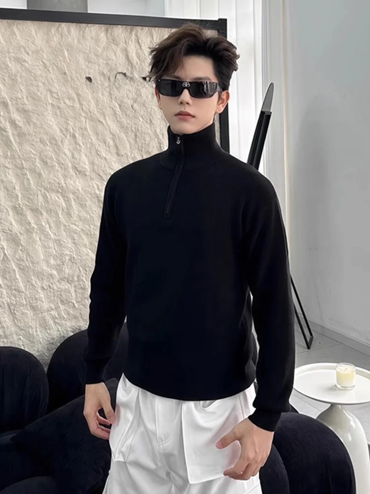 

Bla High Collar Slim Fit Men's Knitwear Autumn Winter Faionable Inner Wear Casual Long Sve Polyester Fiber Youth Sle