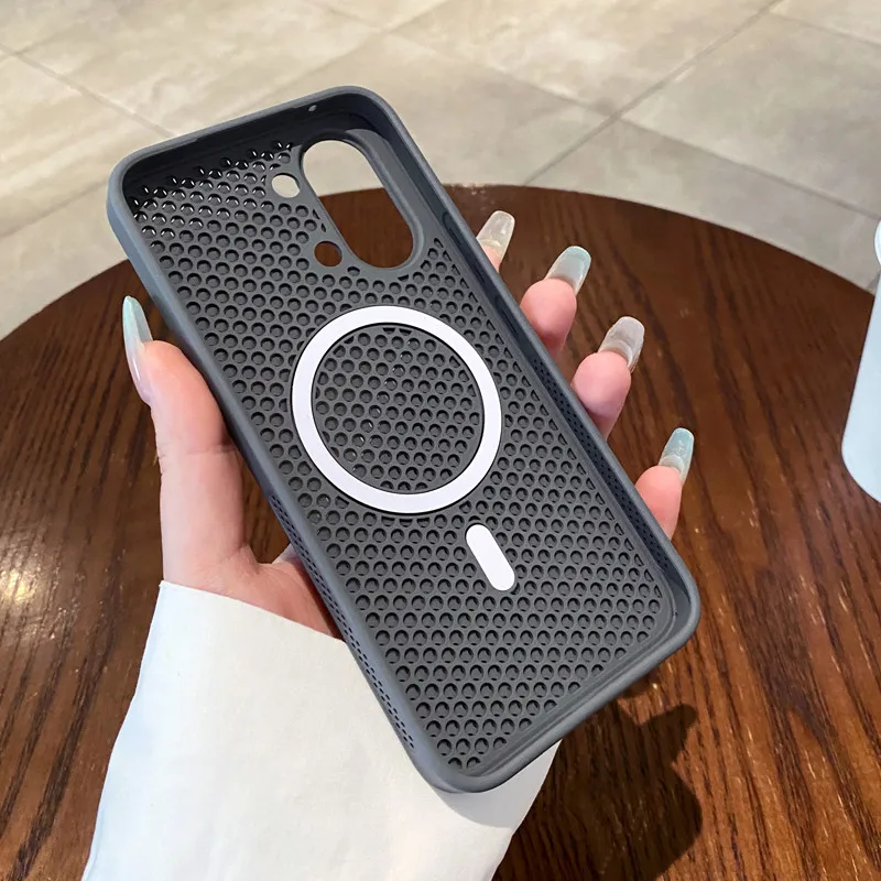 

For Xiaomi Redmi Turbo 5 Max Magnetic Case ELVEV Hard PC Honeycomb Cooling Suction Phone Cover