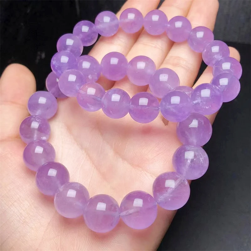 

Natural Lavender Amethyst Bracelet Reiki Gemstone Fashion Jewelry Fengshui Women Healing Lucky Energy Gift 1pcs 12MM