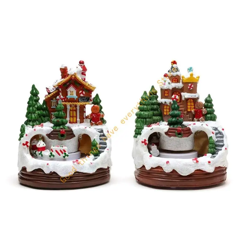

Christmas Cabin Musical Box with Rotating Train for Kid Adult Birthday Christmas 55KF