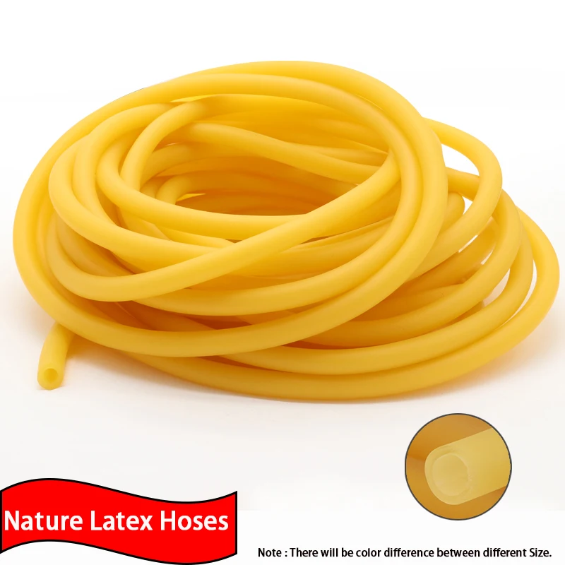 

1/3/5M Nature Latex Rubber Hoses ID1.6~18mm High Resilient Surgical Medical Tube Slingshot Catapult Yellow Elastica Bungee