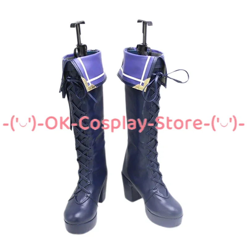 Selen Tatsuki PU Couro Sapatos Cosplay, Vtuber Prop, Salto Alto, Botas de Carnaval de Halloween, Custom Made