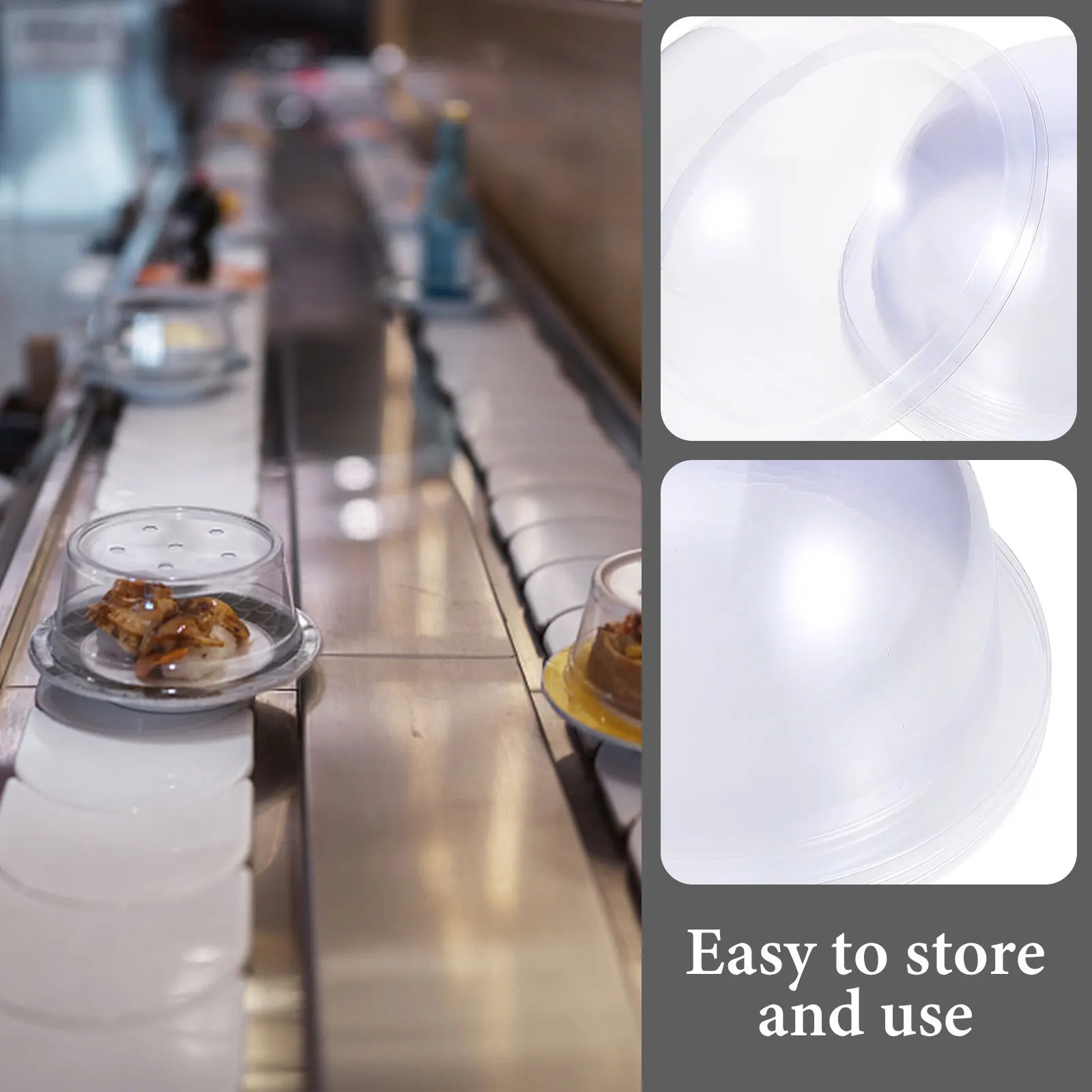 

5Pcs Cake Stand Clear Dome Food Protective Cover Sushi Plate Cover Splatter Guard for Wedding Baby Shower Party