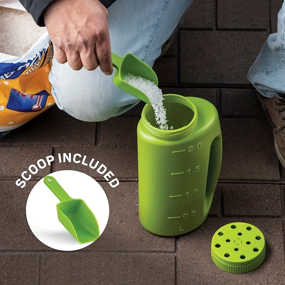 2 unids/set esparcidores de mano, agitadores de mano para semillas, fertilizante, sal y más, esparcidor de mano multiusos con esfera ajustable