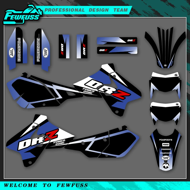 

Fewfuss For SUZUKI DRZ400 SM S E DRZ 400 SM S E 2000-2020 Graphics Decals Stickers Kit Motorcycle Background Custom Number Name