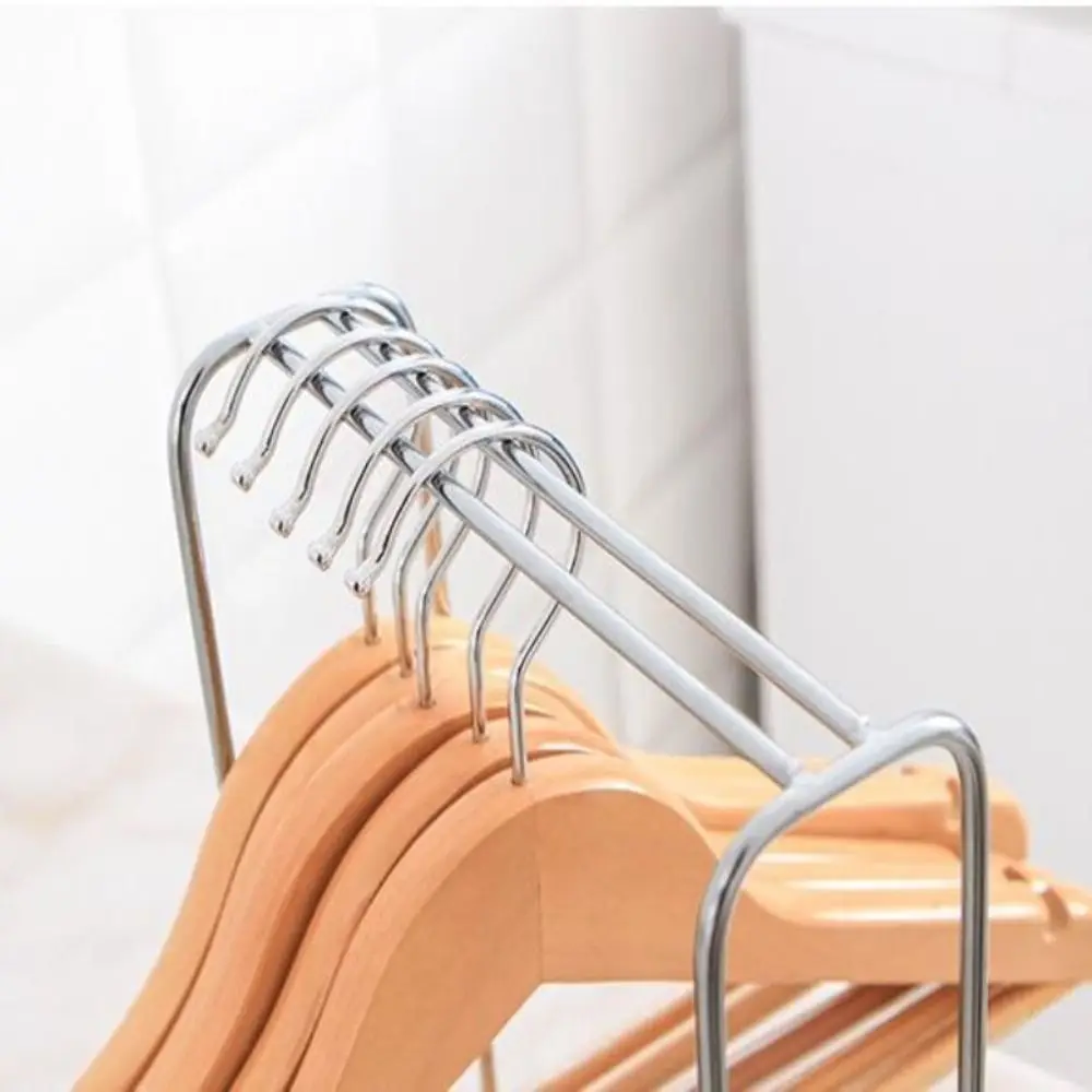 

Стеллаж-органайзер для вешалок из нержавеющей стали, экономящий место, с большой вместимостью, для хранения одежды, креативный дизайн