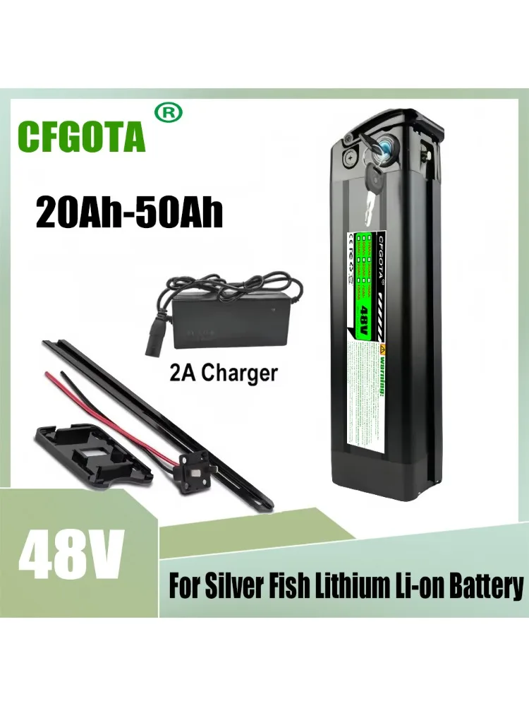 48V Elektroroller 20AH-50AH Silver Fish Lithium-Akku, 4-polige Bodenentladung, integrierter BMS-Schutz, 2000W