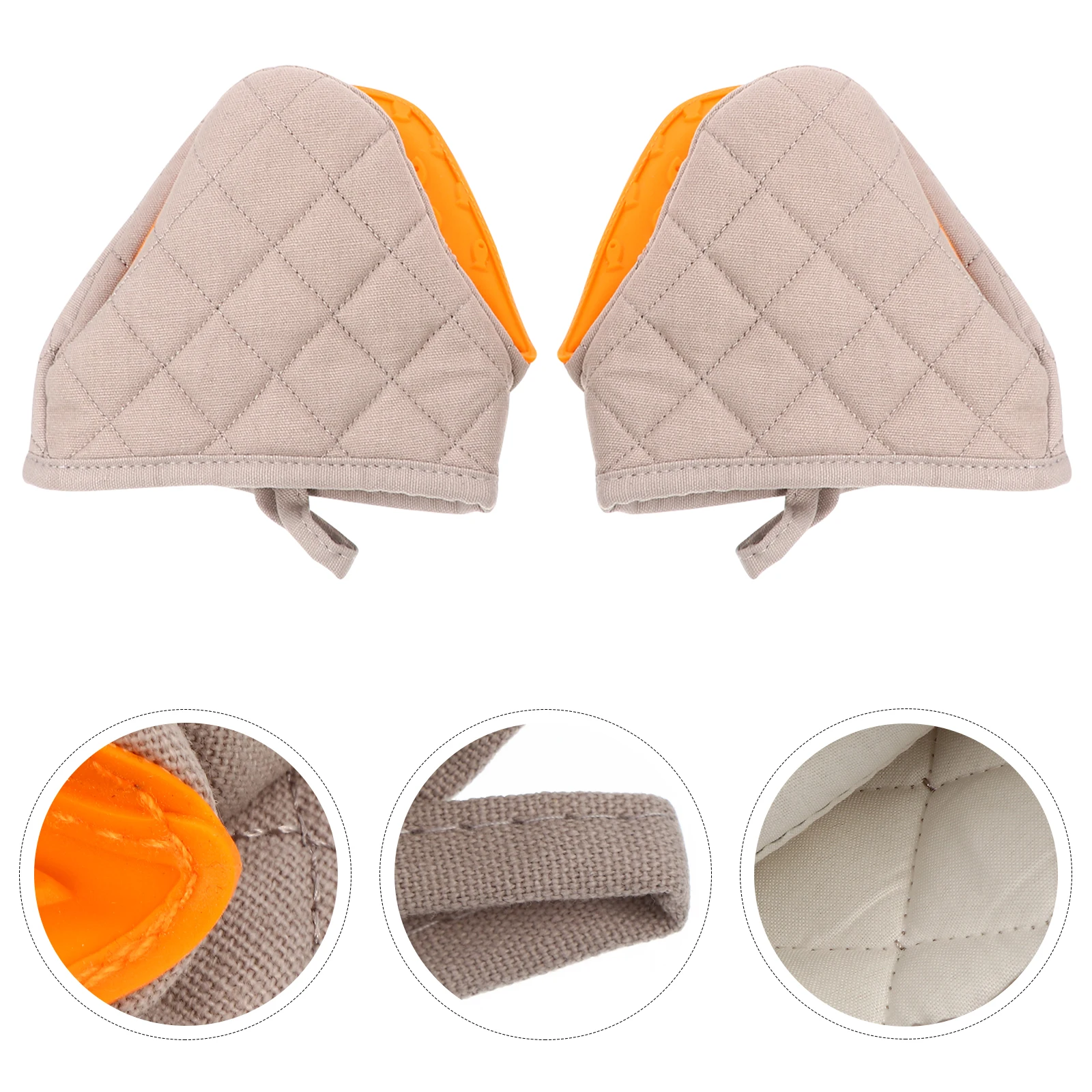 

2 Pcs Insulated Gloves Kitchen Anti-pinch Anti-Skid Oven Pot Holders Silicone Cotton Heat Resistant Pad Clamp