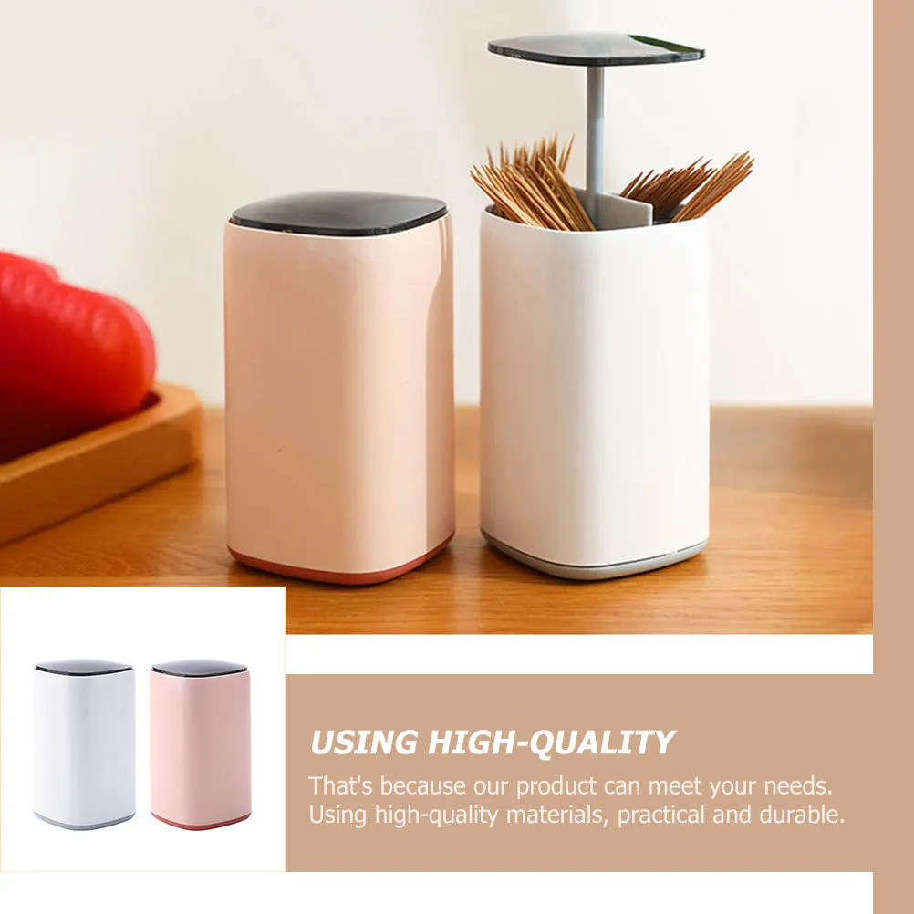 

2Pcs Toothpick Storage Box with Lid Strong Material Resists Deformation Ideal for Home Office Restaurant Reusable Easy to Clean