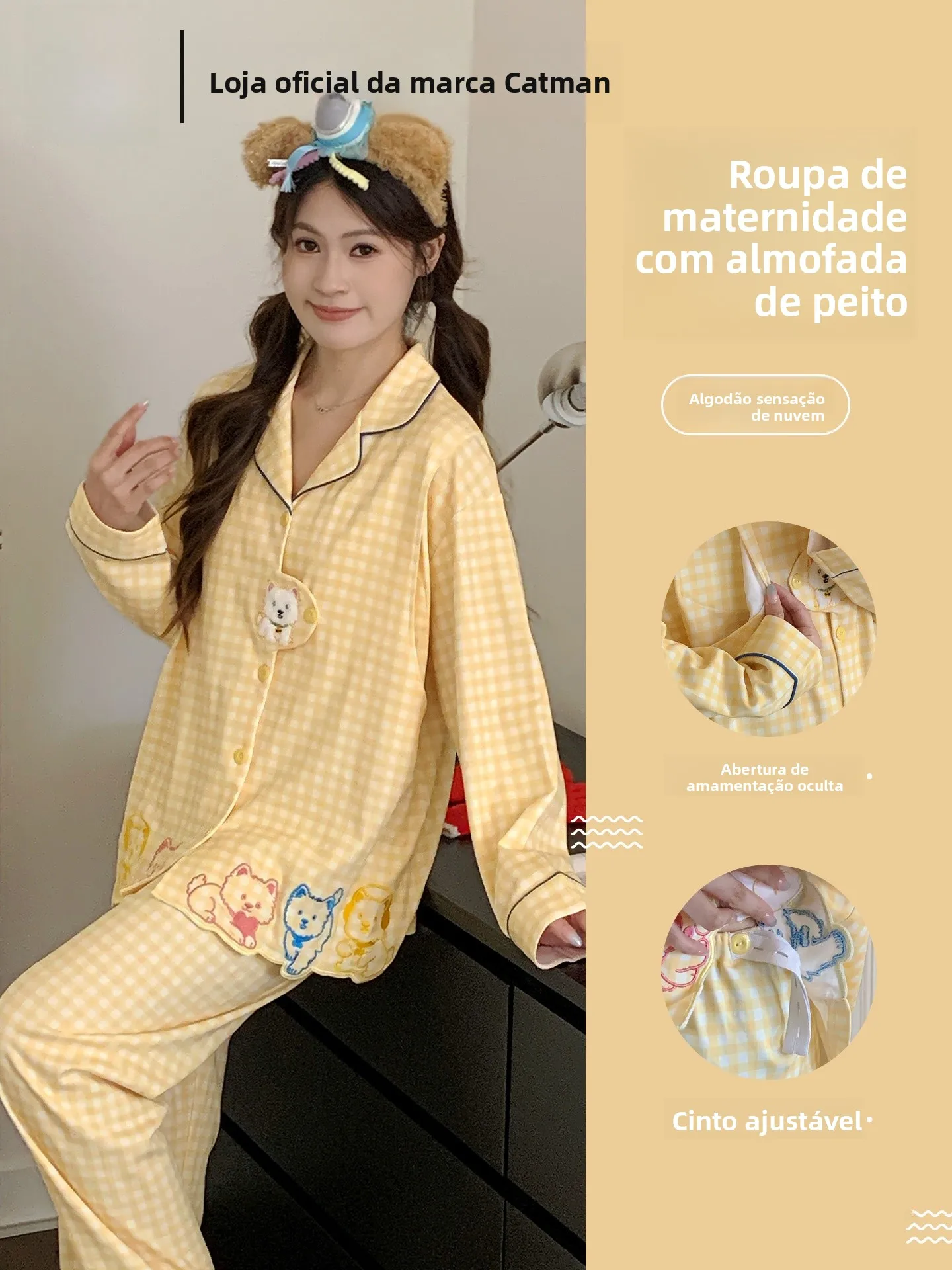 maternity-sleepwear-set-women's-home-clothes-spring-autumn-summer-breast-pad-suitable-for-outdoor-ultra-soft-long-sleeve-button