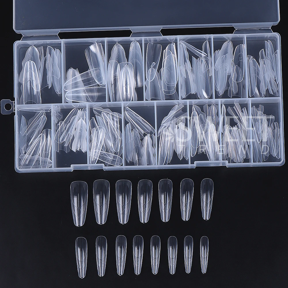 1 boîte de formes d'ongles doubles, nouveaux 180 pièces, Extensions de 15 tailles, cercueil Long en amande, formes d'ongles supérieures/inférieures, outil d'extension de manucure