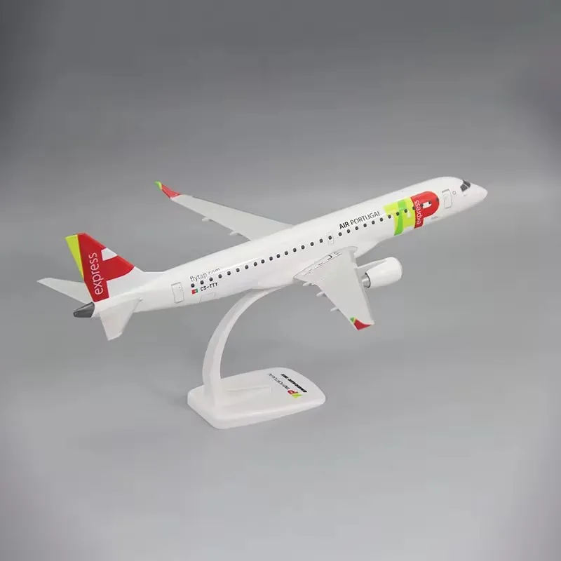 2025 New 1/100 Scale E-195 TAP's PORTUGAL Air Airline Aircraft Express Assembly Plane Model Airplanes Toy Collection Gifts Fans