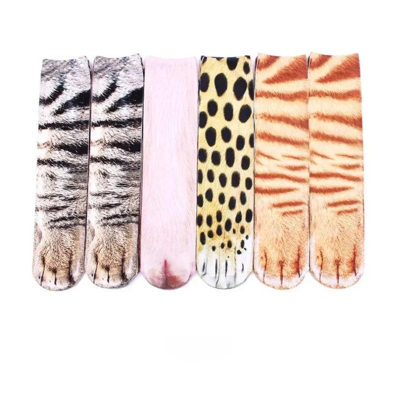 جوارب شخصية ثلاثية الأبعاد على شكل حيوان ، طباعة رقمية ، أنماط لطيفة ، محاكاة منزلية ، مرح