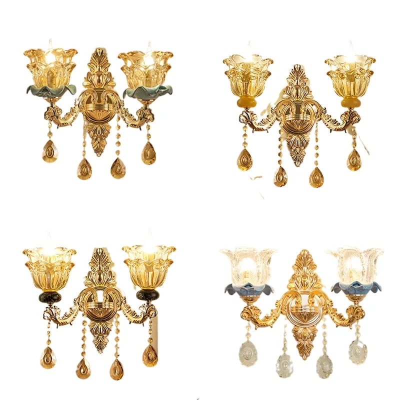 

Bedside wall light TV background wall Crystal light Bedroom aisle staircase wall Luxury atmosphere Living room light