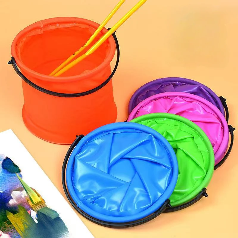 Beach Sand toys Play Bucket Toy Folding Collapsible Bucket Gardening Tool Outdoor Pool Play Tool Toy Kids Summer Water Fun