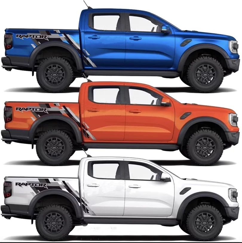 Pair Car Sticker Bedside Tailgate Bumper Stickers Wrap Vinyl Film Overlay Blackout Decal Graphics for Ford Ranger 2022 2023 2024