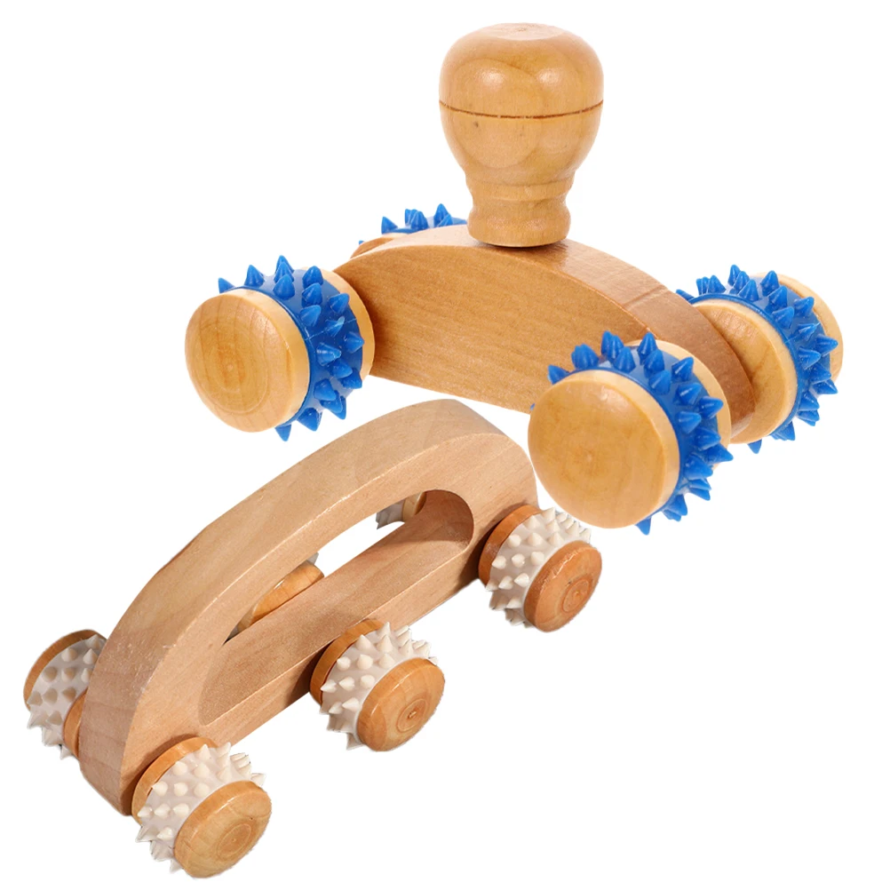 

2 Pcs Wood Massage Tools Handheld Massagers for Legs Feet Muscle Relaxer Portable Foot Roller Pain Relief Home Travel