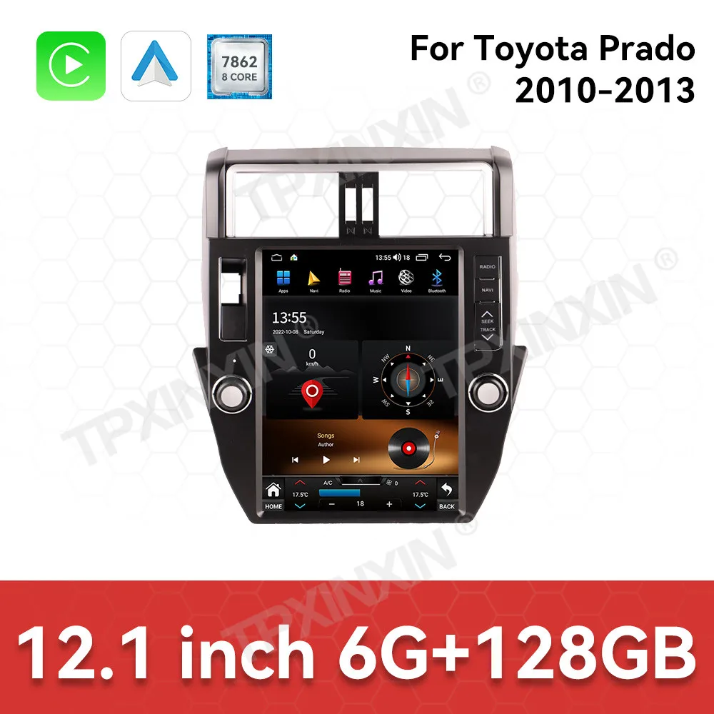 

Для Toyota Prado 2010-2013 Android автомобильный радиоприемник мультимедийный видеоплеер беспроводной Carplay авторадио стерео GPS навигация головное устройство