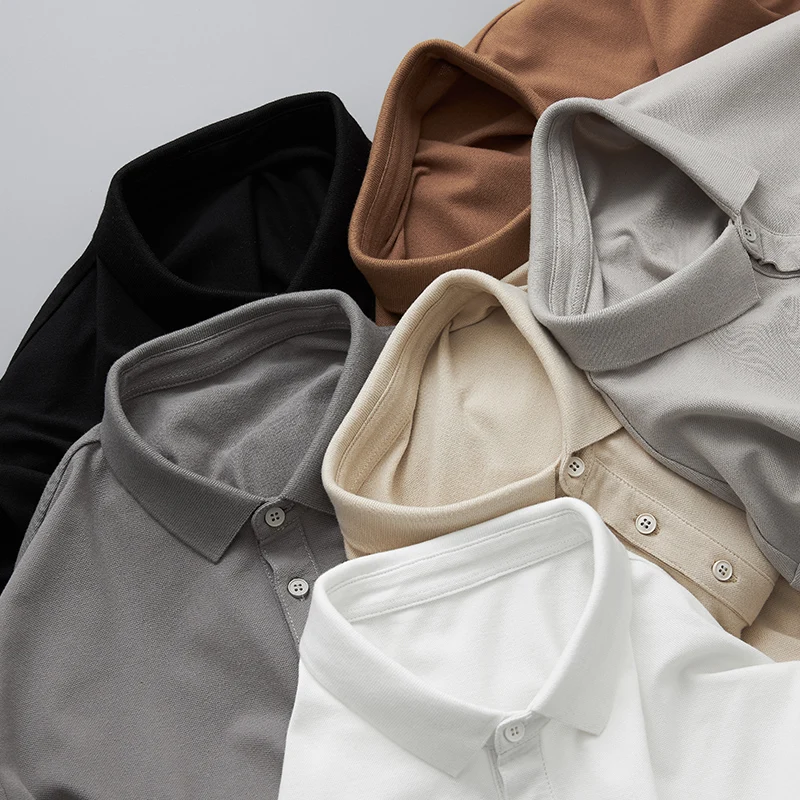 Light Luxury Cotton Polo Shirt Men\'s Summer Thin Casual Lapel Short Sleeve Men\'s Shirt Trendy Half Sleeve Slim T-shirt