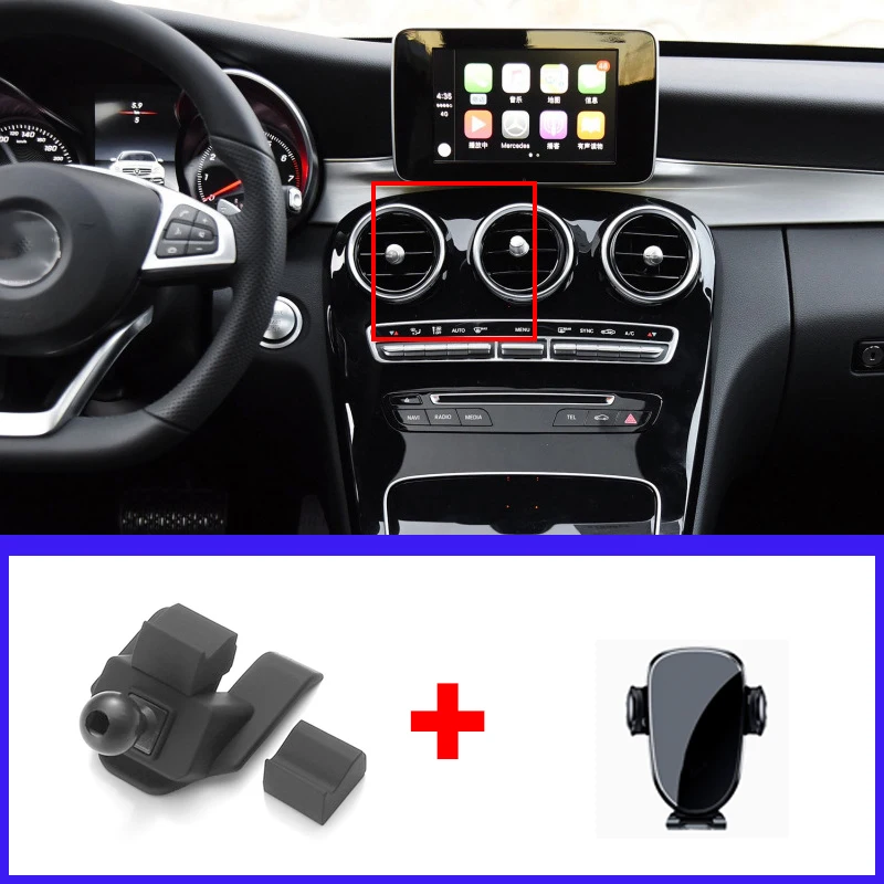 For Mercedes-Benz C class W205 2015 2016 2017 2018 Car Phone Holder Gravity Car Phone Air Vent Mount GPS Bracket Car Accessories
