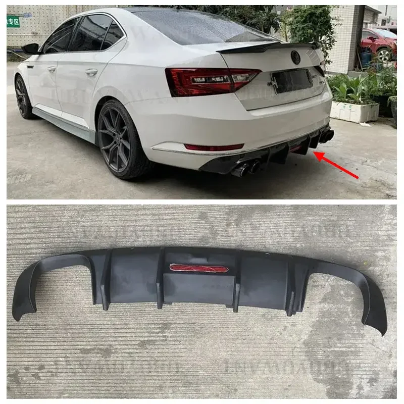 Für Skoda Superb 2015 2016 2017 2018 2019 Heckschürze Diffusor Außenzubehör Karosserie-Kits