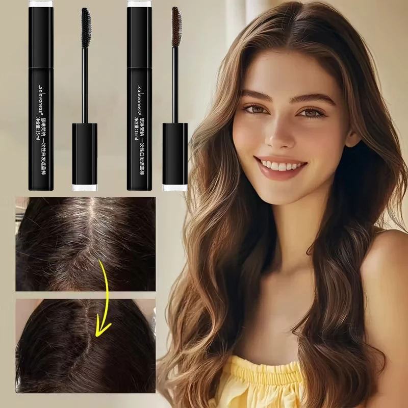 염색 New Black Brown One-Time Hair Dye Pen Instant Gray Root Coverage Root Touch Up Pen Hair Color Fast Temporary Cover White Hair