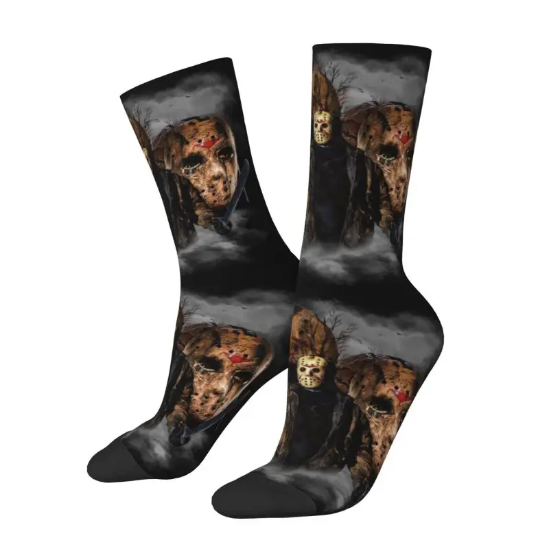 Horror Movie Character Killer Dress Socks Men Women Warm Fashion Novelty Halloween Film Crew Socks